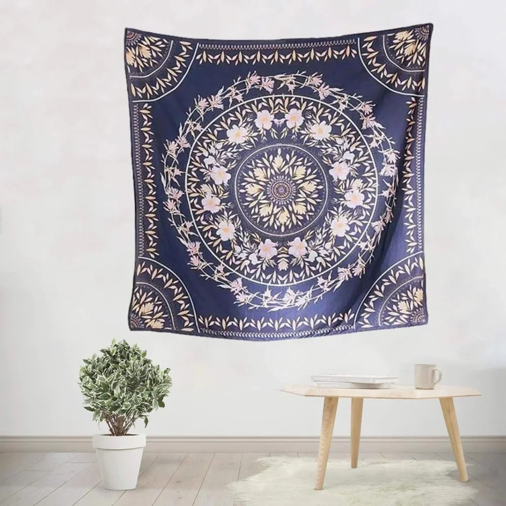 Urban Outfitters Blue Floral Mandala Tapestry